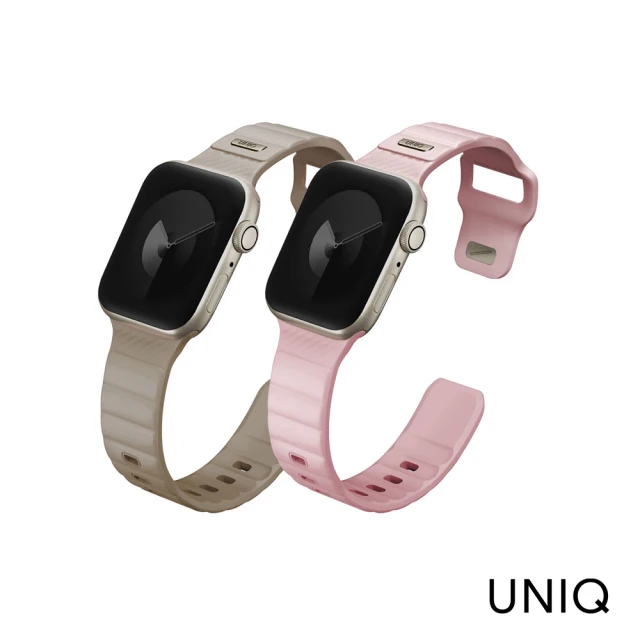 UNIQ Apple Watch 41/40/38mm Stride 防水FKM橡膠不鏽鋼高質感錶帶