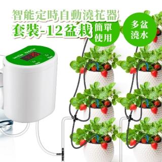 【園藝當家】智慧定時自動澆花器套裝-12盆栽(usb充電 滴灌 滴劍 懶人澆花機 滴水器 花盆灌溉 自動灑水器)