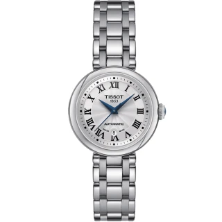 【TISSOT 天梭 官方授權】BELLISSIMA 羅馬時標機械女錶-29mm  禮物(T1262071101300)