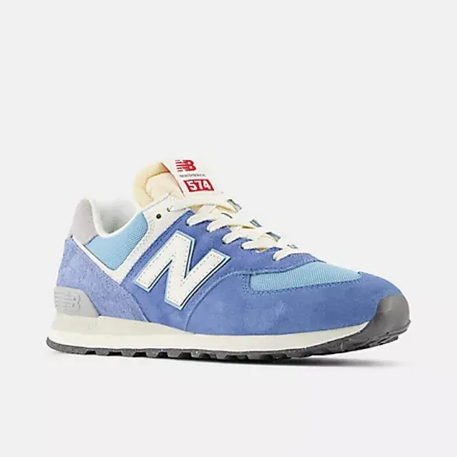 【NEW BALANCE】NB 574 復古運動鞋 休閒鞋 麂皮 網布 男 女 中性款 藍色(U574RCA-D)