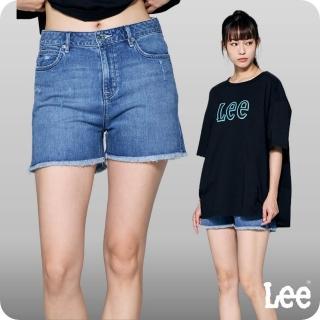 【Lee 官方旗艦】女裝 牛仔短褲 / 涼感 中腰經典款 中藍洗水(LL22014872A)