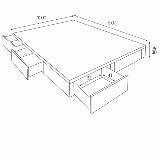 【藤原傢俬】第二代新6抽屜床架床底雙人5尺木芯板(不含床墊/床頭)