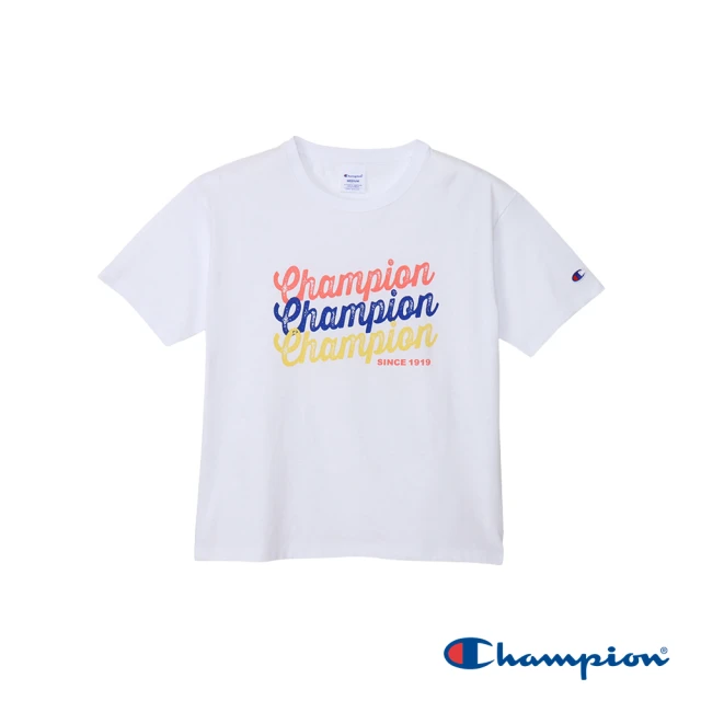 Champion 官方直營-純棉LOGO印花寬版短袖TEE-女(白色)