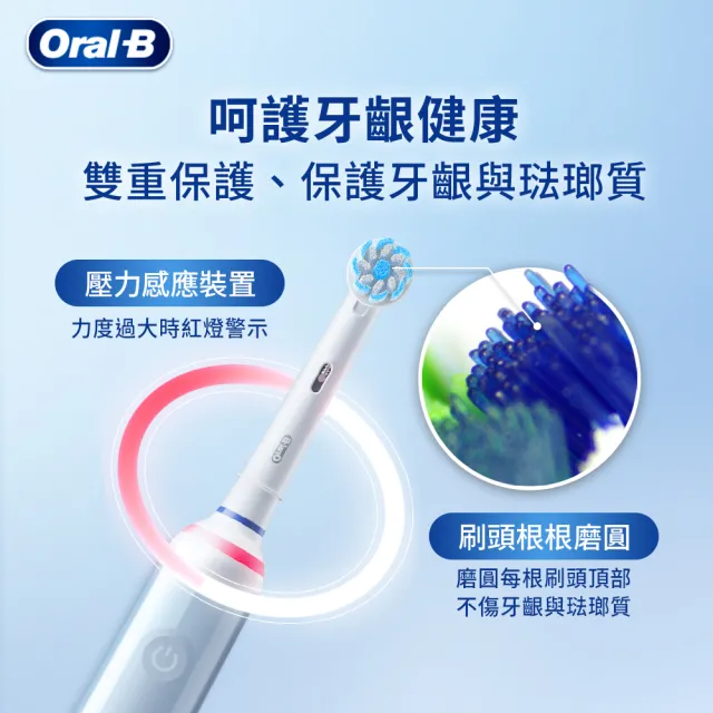 【德國百靈Oral-B-】PRO4 3D電動牙刷+三年份刷頭組(兩色可選)