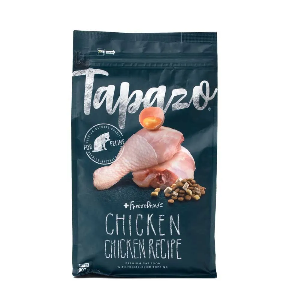 【TAPAZO 特百滋】凍乾雙饗宴-成貓低敏雞肉配方 2磅(貓飼料 貓乾糧 成貓 低敏 無穀)