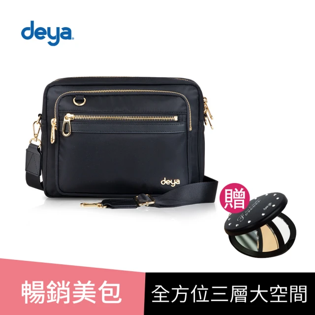 deya posh 輕盈時尚側背包-黑色(deya璀璨晶鑽隨身鏡-市價：690)