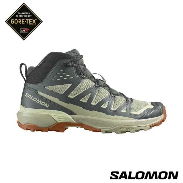 【salomon官方直營】男 X ULTRA 360 EDGE Goretex 中筒登山鞋(綠/綠/黃)