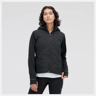 【NEW BALANCE】NB 外套 鋪棉外套 連帽外套 機能 排汗 防風 保暖 反光 運動 女 黑色 亞規(AWJ33256BK-F)