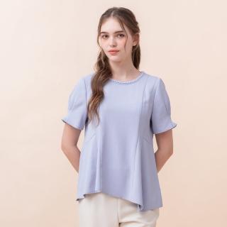 【perng yuh 芃諭名品】簡約氣質 不對稱剪裁 厚雪紡上衣(2024 SS Collection｜3A春夏系列)