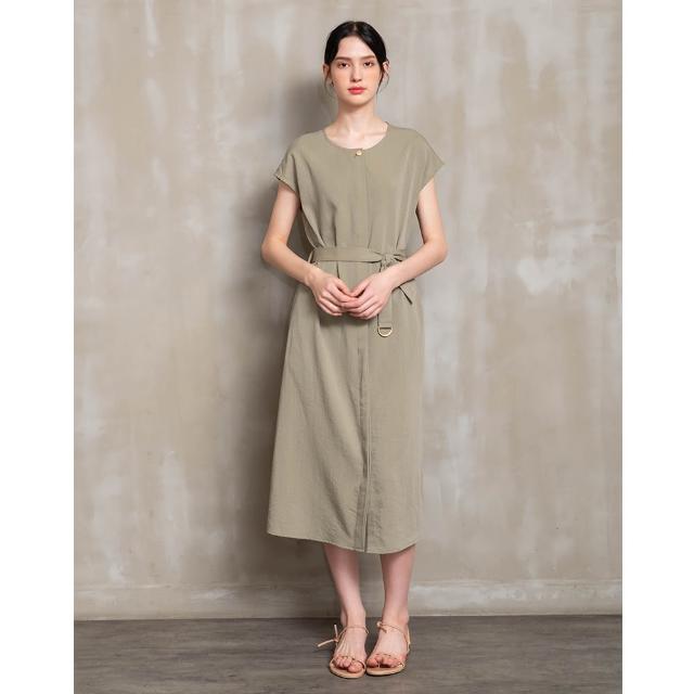 【perng yuh 芃諭名品】*漫遊散策 連肩 闊型 長洋裝（附腰帶）(2024 SS Collection｜3A春夏_優惠系列)