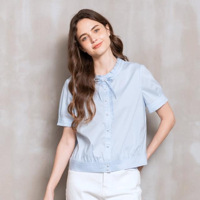 【perng yuh 芃諭名品】清新溫雅 褶飾 柔棉上衣(2024 SS Collection｜3A春夏系列)