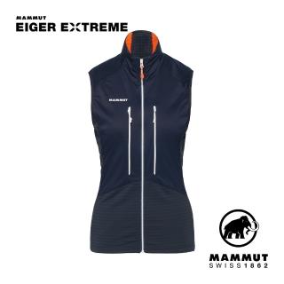 【Mammut 長毛象官方直營】Eiger Nordwand Hybrid Vest 極限艾格防風防潑水中層背心 夜藍 女款 #1014-05650