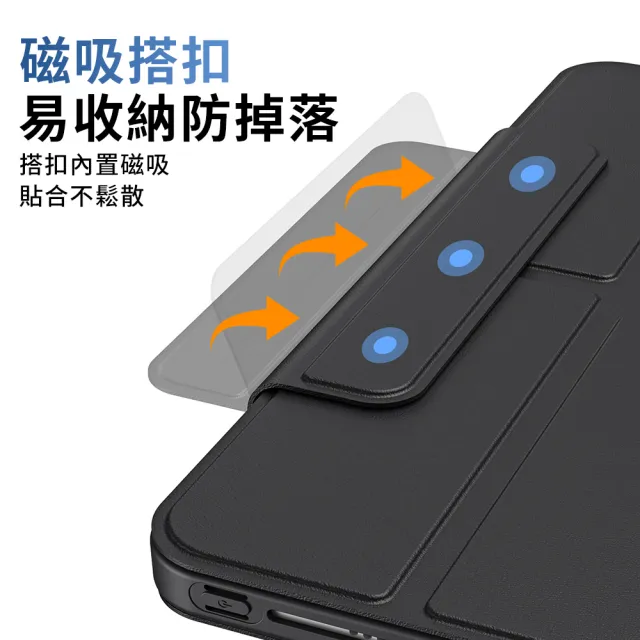 【YUNMI】iPad Air7/Air6/Air5/Air4 11吋 通用款 搭扣系列磁吸感應保護殼 保護套 帶筆槽 Y折支架平板皮套