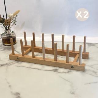 【ONE 生活】2X實木餐盤架/盤架/碗盤架(MIT/天然櫸木/無毒健康/用的安心)