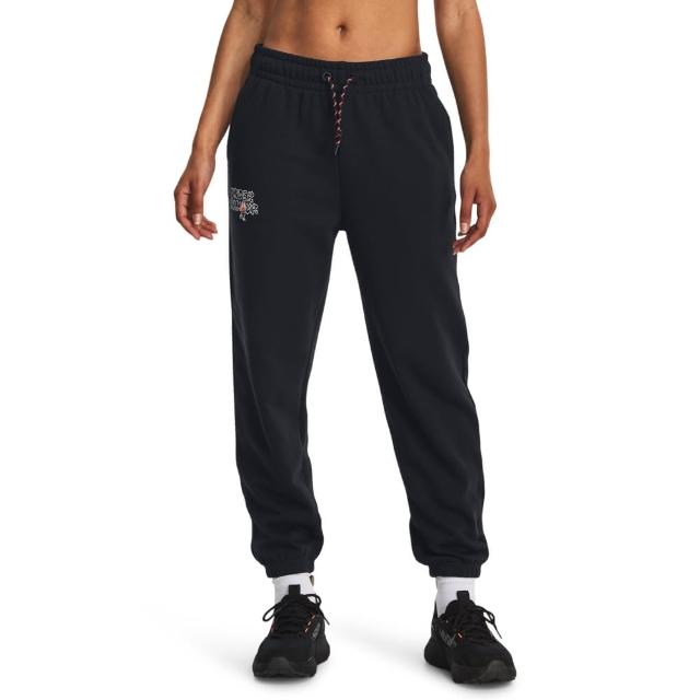 【UNDER ARMOUR】UA 女 HWT Terry Jogger Rose運動長褲_1379831-001(黑色)