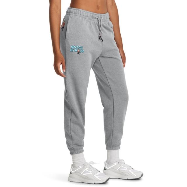 【UNDER ARMOUR】UA 女 HWT Terry Jogger Rose運動長褲_1379831-011(灰色)