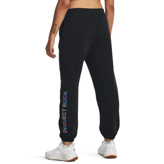 【UNDER ARMOUR】UA 女 Pjt Rock HW Terry運動長褲_1380196-001(黑色)