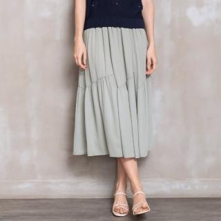 【perng yuh 芃諭名品】*飄柔心動斜切接層次長裙(2024 SS Collection｜3A春夏 優惠系列)