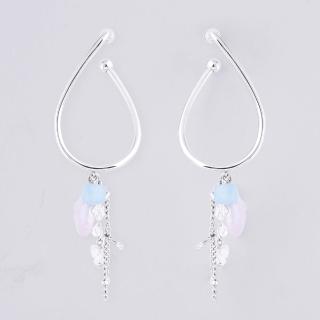 【Olivia Yao Jewellery】天然有核珍珠 海藍寶 雋雅耳窩夾(SWIRL Collection)