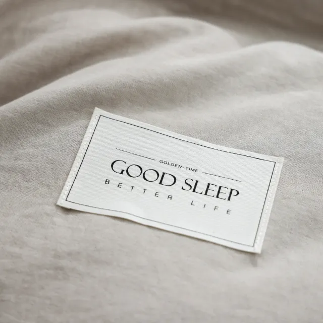 【GOLDEN-TIME】和織輕捻紗三件式枕套床包組-白橡(雙人)