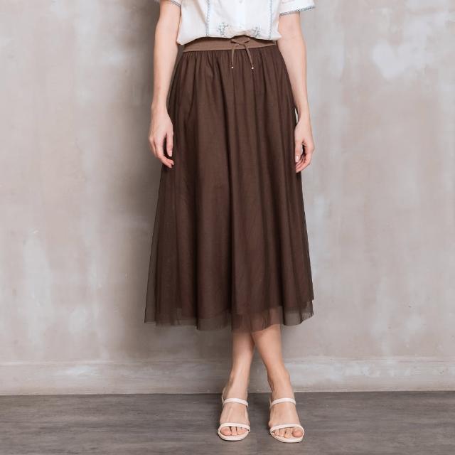 【perng yuh 芃諭名品】浪漫唯美 鬆緊腰 網紗 圓裙(2024 SS Collection｜3A春夏系列)