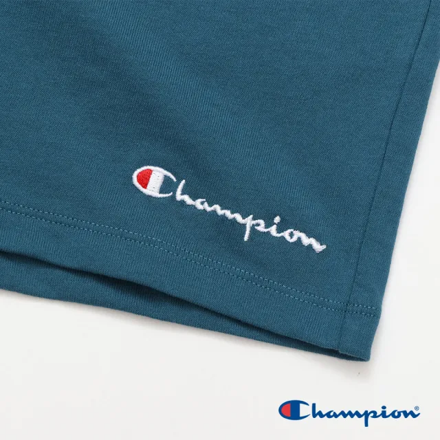 【Champion】官方直營-刺繡棉短褲-女(藍綠色)