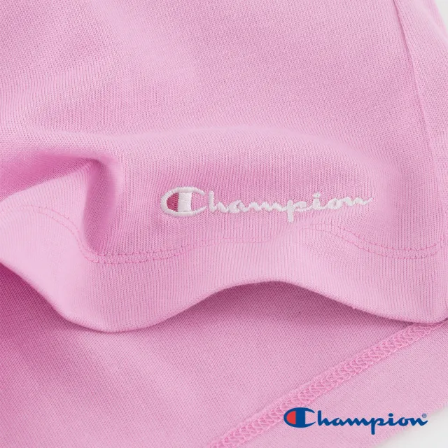 【Champion】官方直營-純棉刺繡LOGO短褲-女(淺粉紅色)