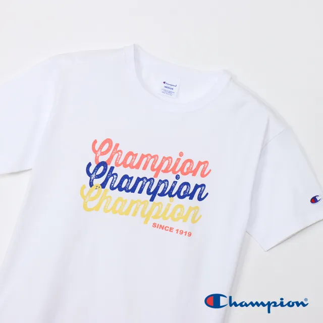 【Champion】官方直營-純棉LOGO印花寬版短袖TEE-女(白色)