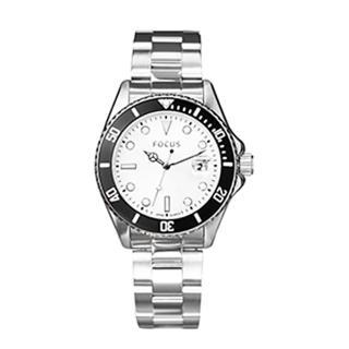 【FOCUS】Night Sky Eye Watch 夜空之眼系列腕錶-FC0002-80(黑圈白麵不鏽鋼帶/42mm)