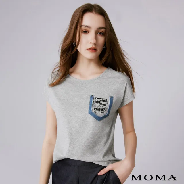 【MOMA】牛仔裝飾口袋T恤(三色)
