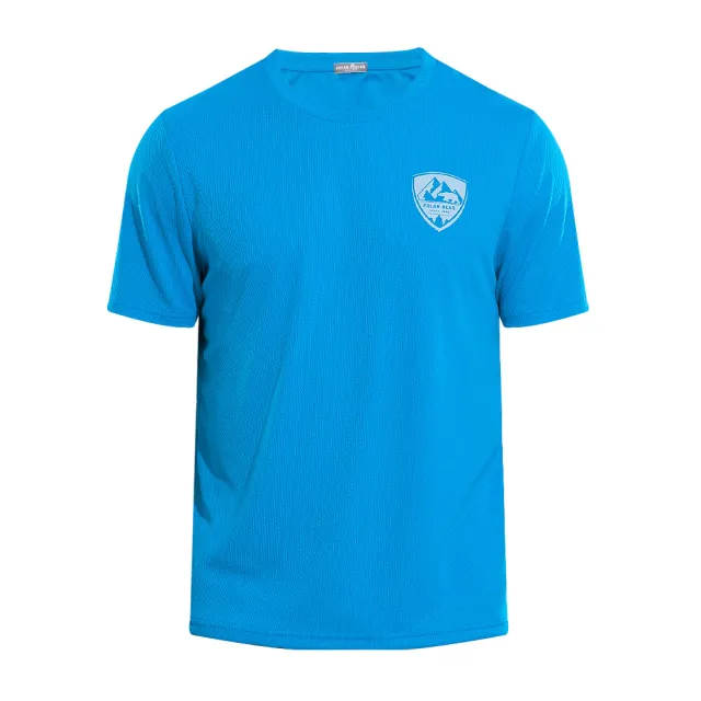 【POLAR BEAR 北極熊】男吸濕排汗網眼印花T恤-海藍色(24T03)
