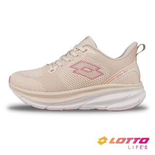 【LOTTO】女 SFIDA MAX 輕量極避震飛織跑鞋(燕麥色-LT4AWR5991)