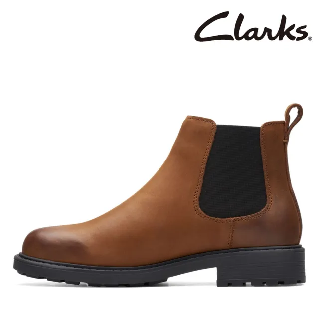 【Clarks】女鞋 Orinoco2 Lane現代時尚彈力鬆緊設計切爾西靴 短靴 女靴(CLF74782B)