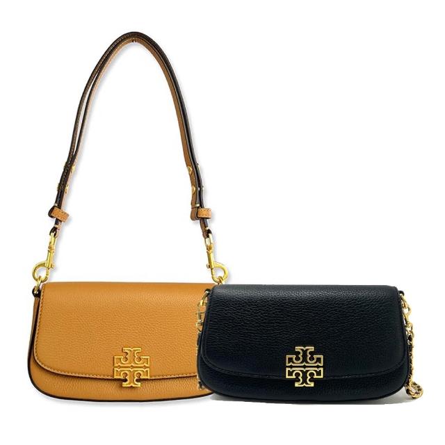 【TORY BURCH】雙T-LOGO皮革翻蓋斜背包