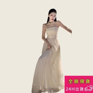 【AS 梨卡】洋裝 連身裙 小仙女 細肩連身裙 度假長洋裝 辣妹洋裝 洋裝喜宴 露背連身裙 C6576