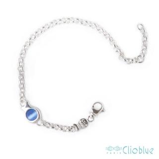 【CLIO BLUE】經典小魚純銀手鍊貓眼藍 925純銀 純銀手鍊情人魚 雙魚(法國巴黎品牌/925純銀)