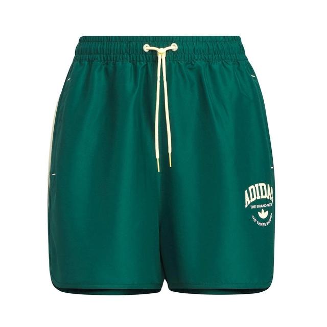 【adidas 愛迪達】LT Shorts W 女 短褲 運動 休閒 日常 穿搭 舒適 寬鬆 愛迪達 綠 黃(IW6293)