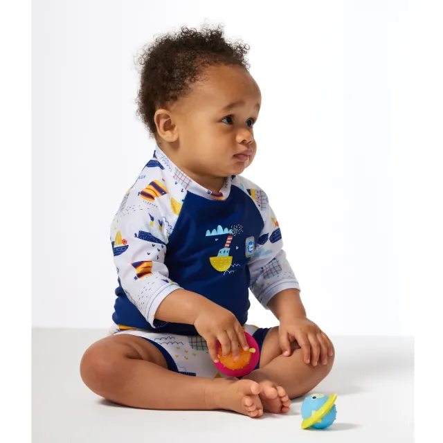 【Splash About 潑寶】嬰兒 尿布褲 連身 防曬 抗UV-海洋探險家(嬰兒泳褲)