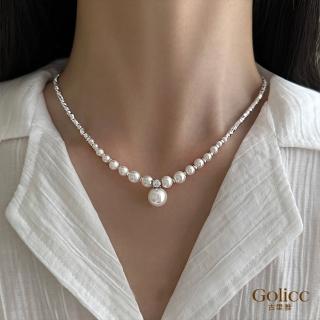 【Golicc】項鍊 不規則 碎銀子 珍珠(母親節 生日 情人節 鎖骨鍊 項鍊 飾品 禮物)