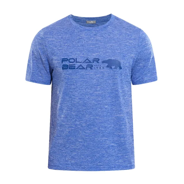 【POLAR BEAR 北極熊】男吸濕排汗輕量雲彩印花T恤-藍麻色(24T07)