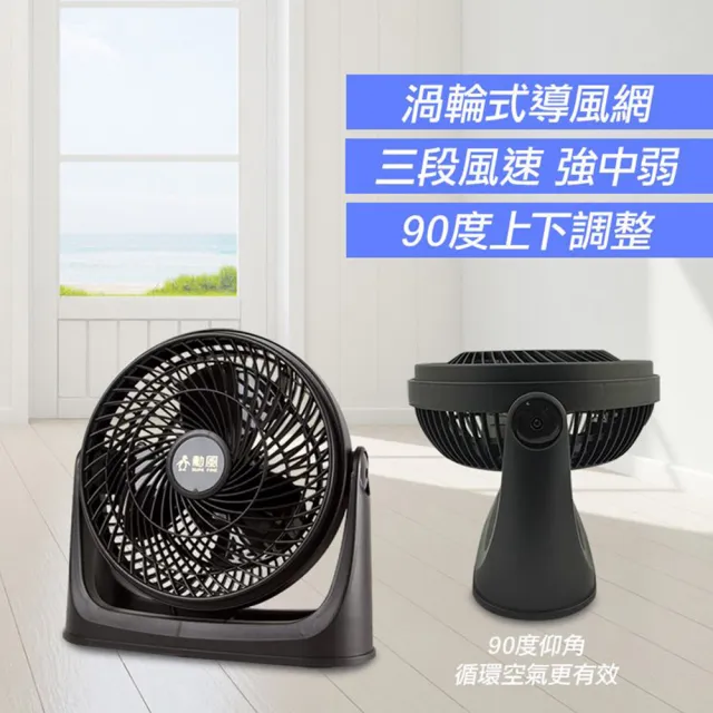 【勳風】10吋炫風式空調循環扇-立式/壁式兩用(超值二入組)