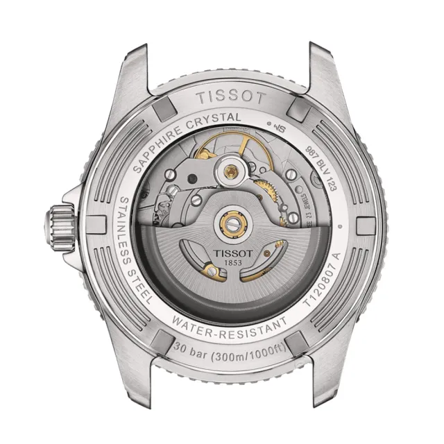 【TISSOT 天梭】Seastar 1000 海星300米潛水 機械錶 手錶(T1208072205100)