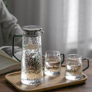 【zozo】2入組 日式樹紋玻璃冷水壺-1500ml(耐高溫/耐酸鹼/手提冷水壺/耐熱水壺)