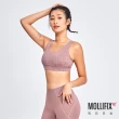 【Mollifix 瑪莉菲絲】3D防震滿版logo運動內衣、瑜珈服、無鋼圈、開運內衣(玫瑰紫)