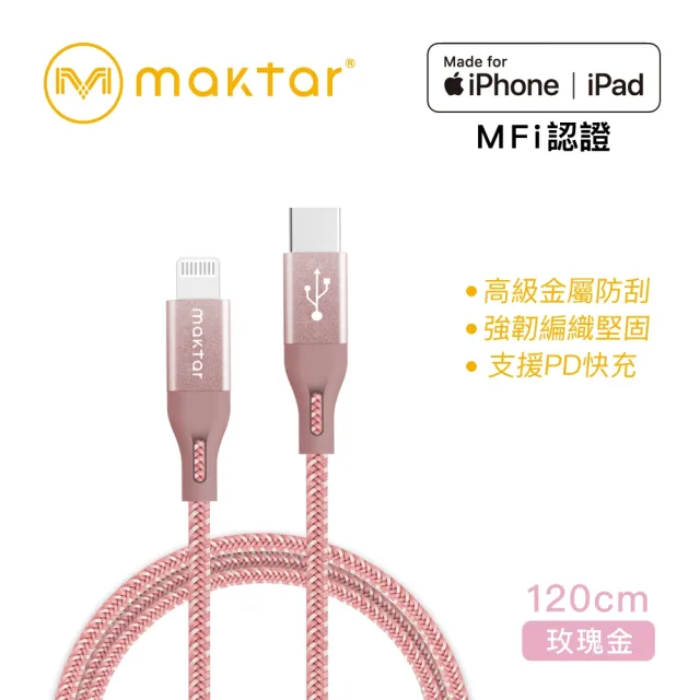 【Maktar】QubiiDuo USB-C備份豆腐＋CL傳輸充電線(玫瑰金)