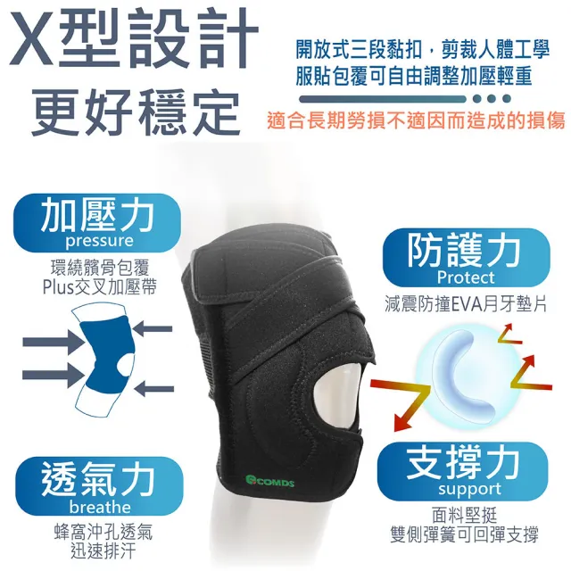 【COMDS 康得適】X型加壓護膝 L 2入(登山護膝 護膝 登山護膝)