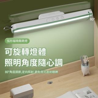 【YOLOMO】弧形磁吸護眼檯燈 磁吸式LED閱讀燈 32CM充電款(宿舍燈/夜燈/床頭燈/應急燈/照明燈/磁吸燈)