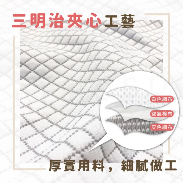 【Beroso 倍麗森】3D空氣棉防鼾護頸紓壓蝶型記憶枕套(枕頭套 專用枕套)
