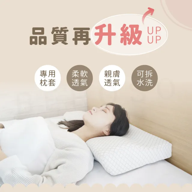 【Beroso 倍麗森】3D空氣棉防鼾護頸紓壓蝶型記憶枕套(枕頭套 專用枕套)