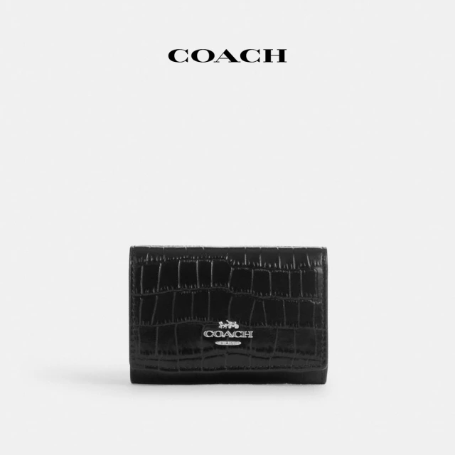 COACHCOACH蔻馳官方直營 迷你皮夾-SV/黑色(CU914)